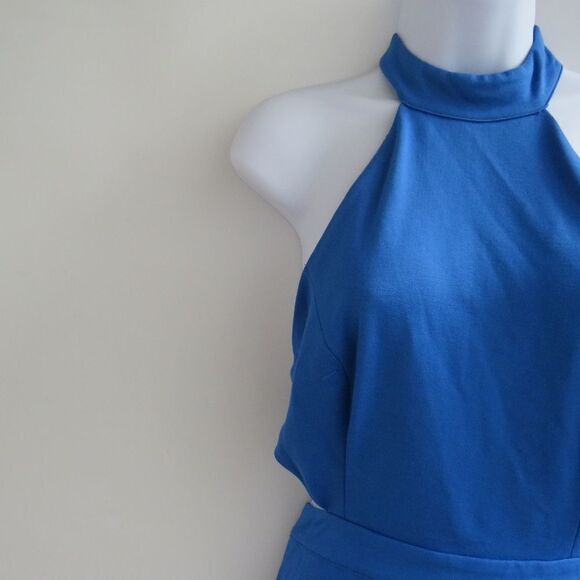 NBD Revolve Womens Small Choker Halter Cutout Racer Cobalt Blue Nite Out Dress - Picture 4 of 16